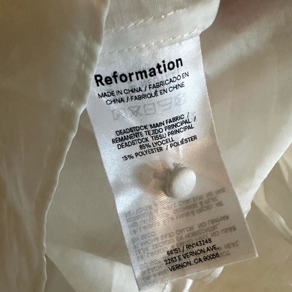 Reformation Lace Indy Ruffle Top White Size 4 - Picture 5 of 6